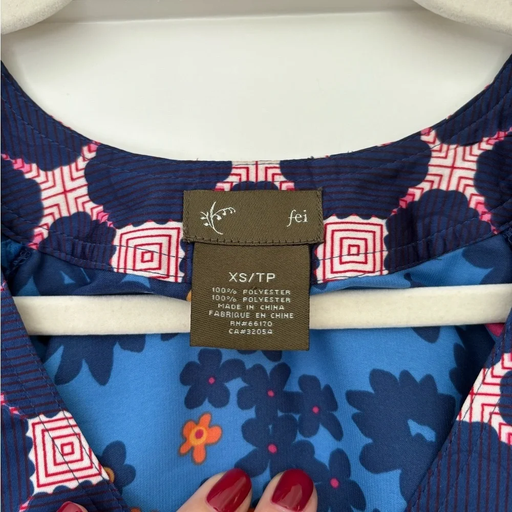 Anthropologie Fei Vibrant Floral Blouse Sz XS - Picture 6 of 7